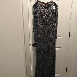Xscape off the shoulder evening dress